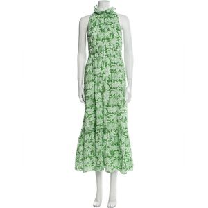 Pearl by Lela Rose Green Floral Maxi Dress sz S